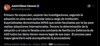 Aclaración desde el Icbf - crédito @AstridCaceresC / X
