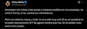 Vicky Dávila aseguró que el