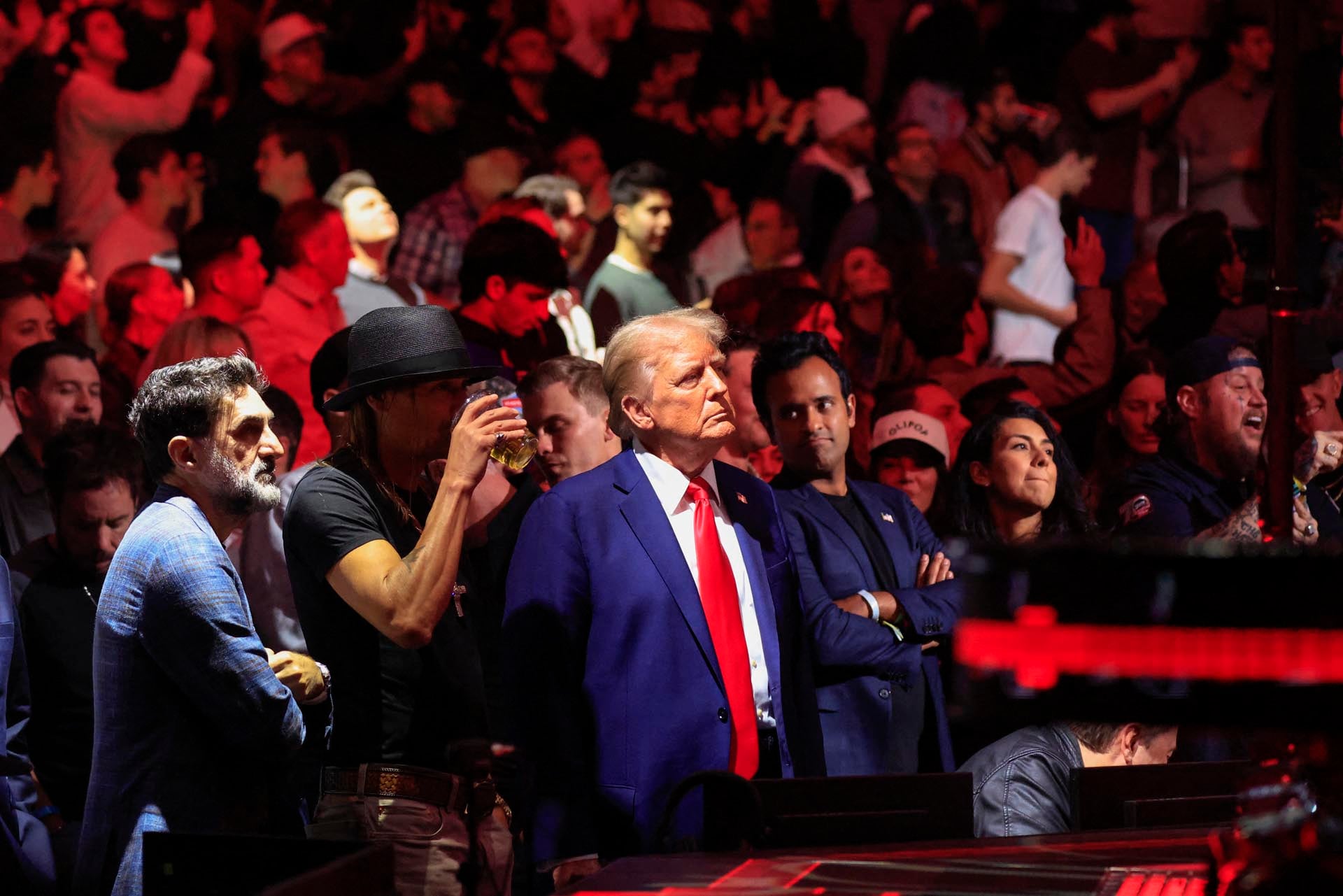 La visita de Donald Trump al partido de los Knicks es uno de los factores centrales del despliegue de seguridad en Nueva York (Kena Betancur/AFP)