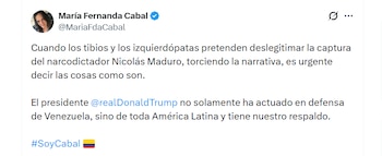 María Fernanda Cabal criticó a