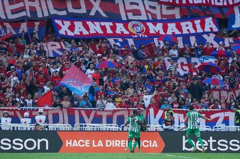 Este fue el momento cuando el cuadro verdolaga empata el encuentro - crédito Juan Augusto Cardona / Colprensa