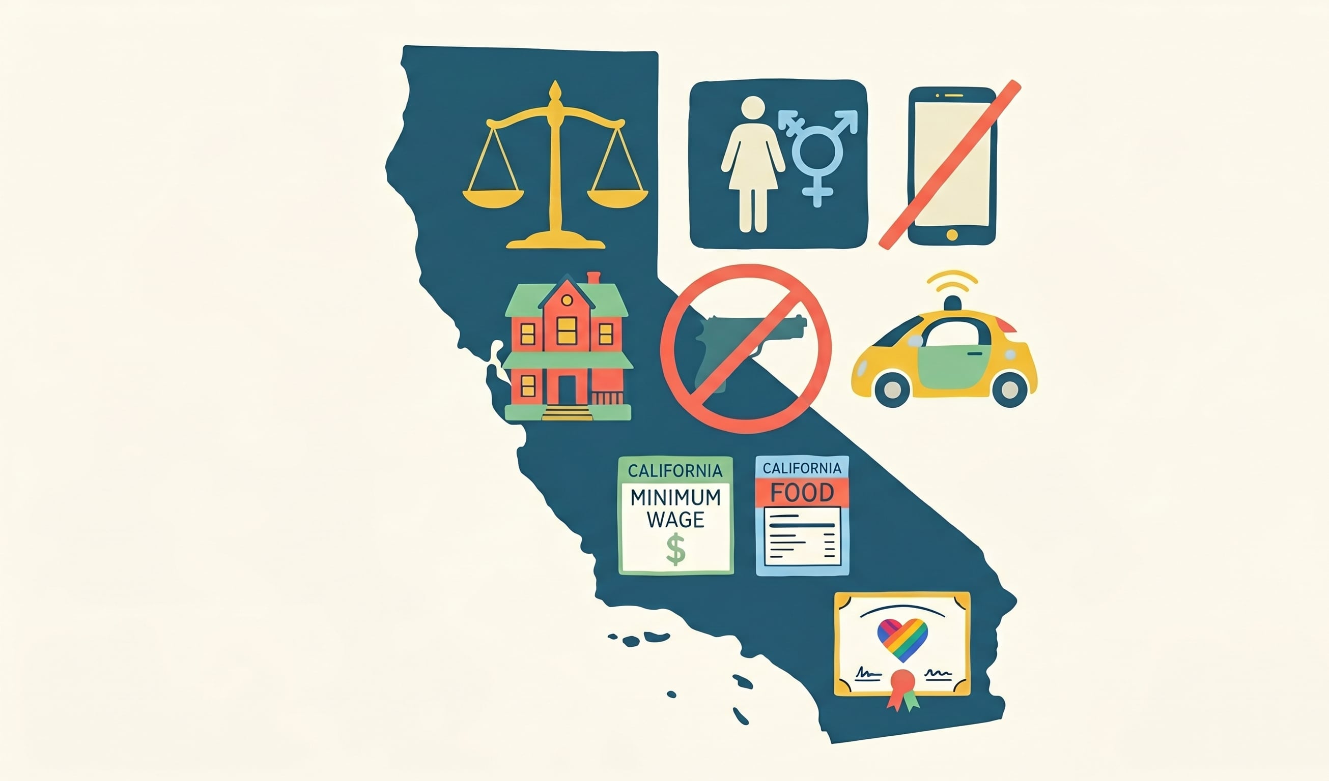 Los cambios normativos en California afectan simultáneamente ámbitos como educación, empleo, salud, seguridad y tecnología, con impacto directo en la vida cotidiana de millones de personas (Imagen Ilustrativa Infobae)