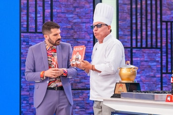 Ricardo Rondón visitó el set de El Gran Chef Famosos. (Difusión)