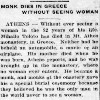 Recorte del obituario de Mihailo