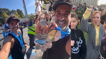 Nicolás Cabré y una medalla soñada en Berlín: terminó la maratón pese a las lesiones, junto a Rocío Pardo y Rufina