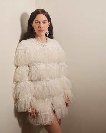 Minivestido marfil Chanel con flecos