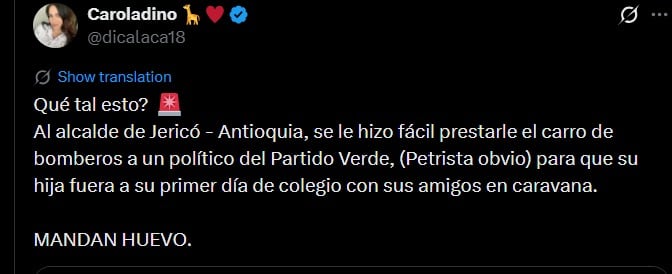 El suceso que involucró a estudiantes y al Cuerpo de Bomberos Voluntarios de Jericó expone las tensiones entre normatividad, autonomía institucional y desconfianza social ante el uso no convencional de recursos públicos - crédito captura de Pantalla