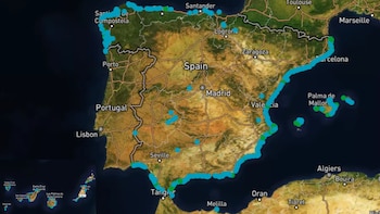 Mapa de las playas españolas
