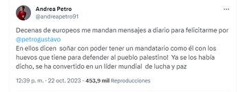 Andrea Petro que expresó que