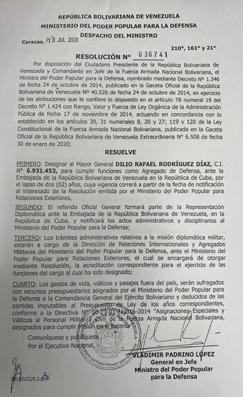 Maduro lo nombró a Dilio