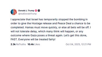 El mensaje de Donald Trump