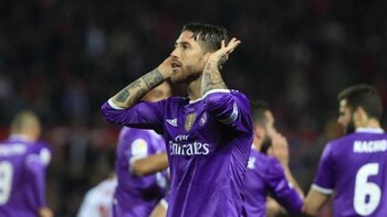 Sergio Ramos celebra su gol