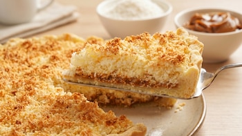 Receta de tarta de coco y dulce de leche, rápida y fácil