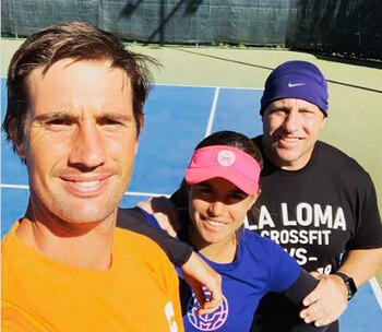 Sofía Sánchez Palau, junto a