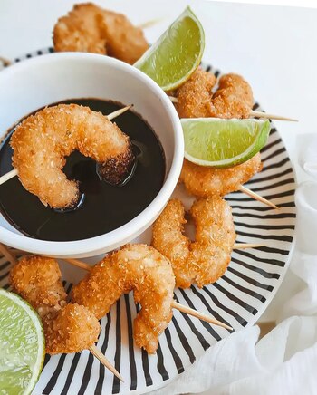 Para preparar los langostinos rebozados