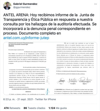 Gabriel Gurméndez compartió por Twitter