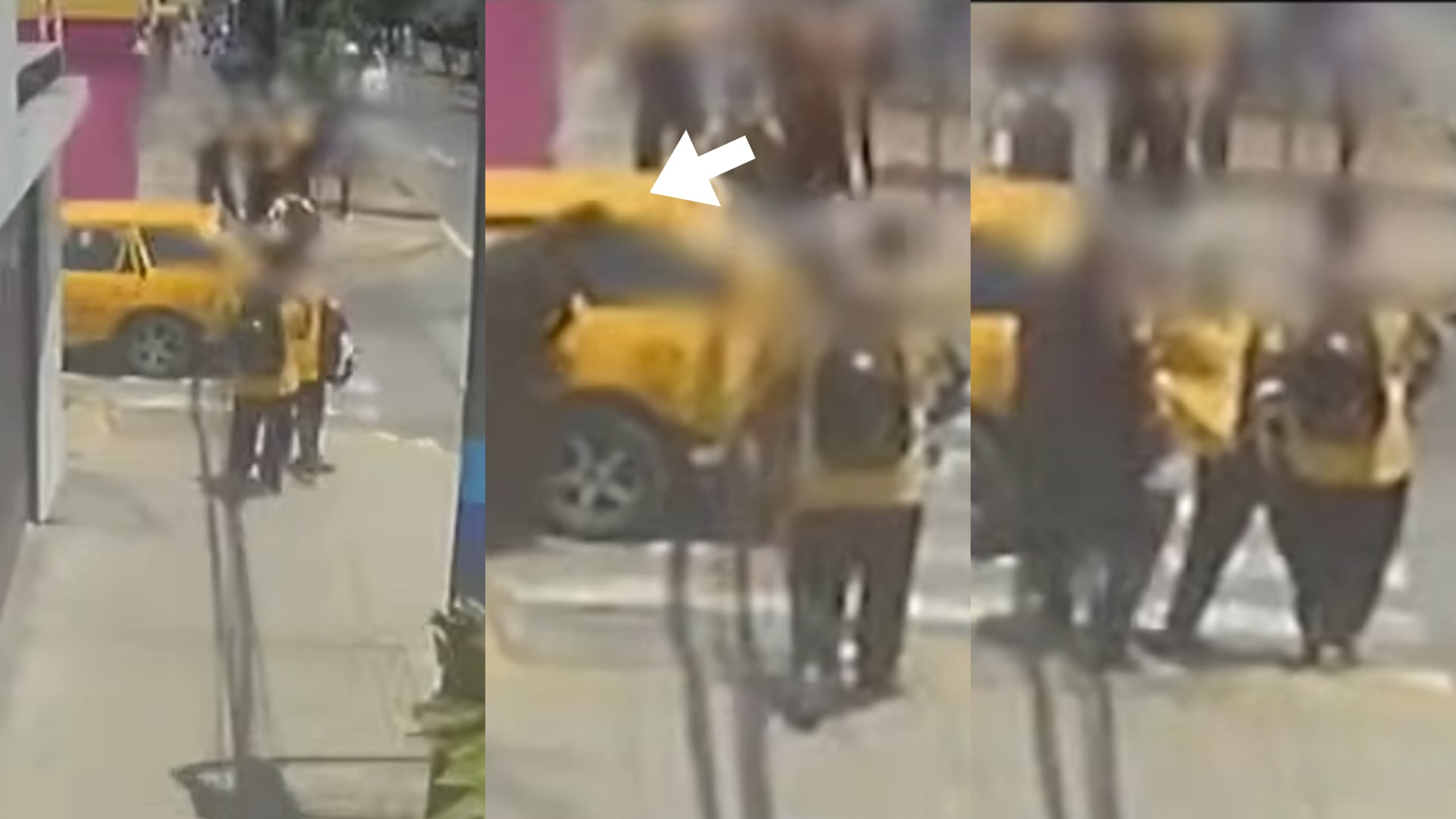Cámaras de seguridad captan el momento en que un sujeto intenta subir por la fuerza a una escolar a un automóvil en la avenida Los Nenúfares del Callao. (Composición: Infobae Perú)