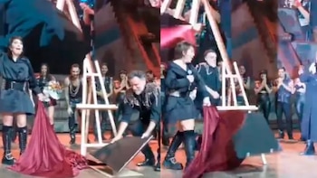 Tras ‘zafarse la cadera’, Alejandra Guzmán provoca caos en obra ‘Malinche’ al romper placa