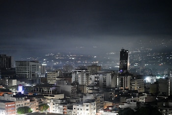 Night view of Caracas taken