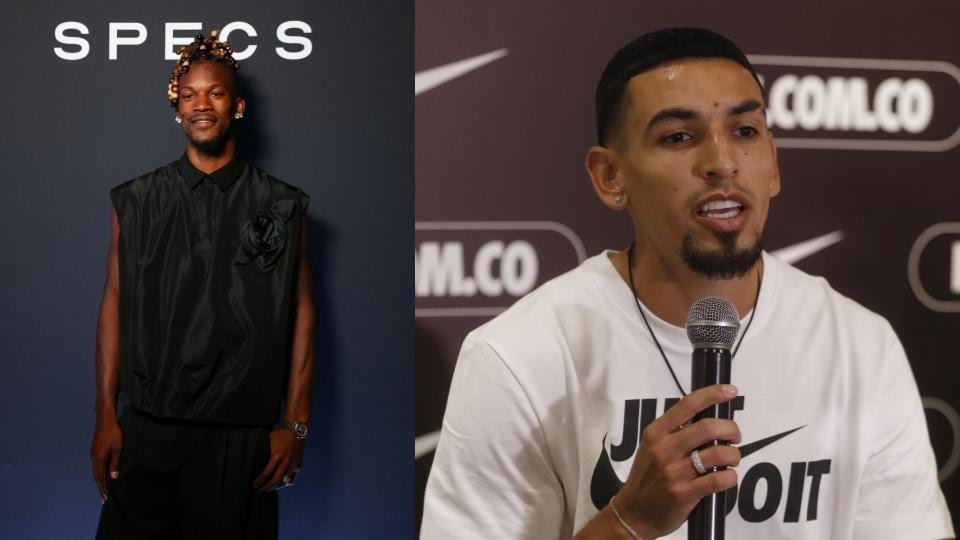 Luego de su anotación ante la RDC, Daniel Muñoz recibió un mensaje del basquetbolista Jimmy Butler en redes sociales - crédito Gonzalo Fuentes/REUTERS y Luis Eduardo Noriega Arboleda/EFE