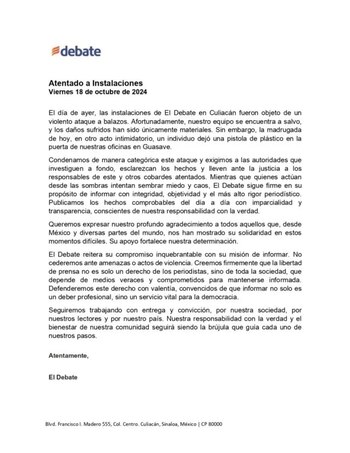 Este fue el comunicado de