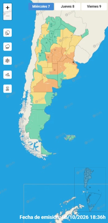 El SMN emitió alertas naranjas y amarillas por tormentas y lluvias en varias provincias