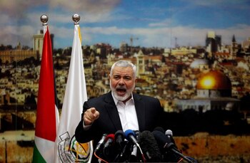 Ismail Haniyeh realizando un discurso