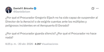 Daniel Briceño se pronunció sobre el incidente en El Dorado