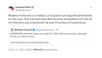 Con esta publicación, el presidente