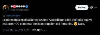 Connie Ansaldi defendió a Gimena