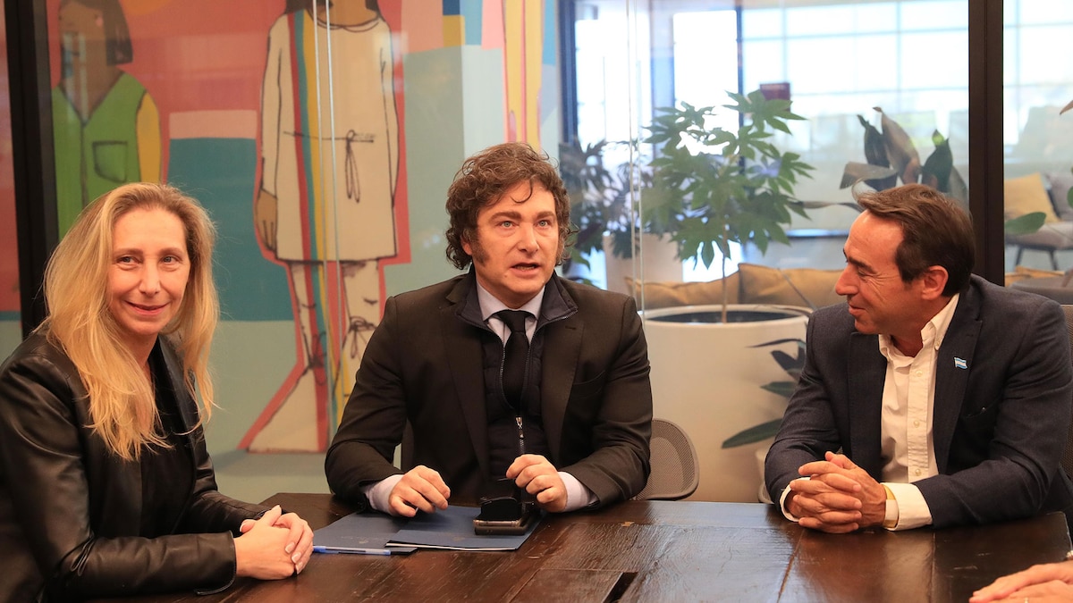Galperin junto a Javier y Karina Milei