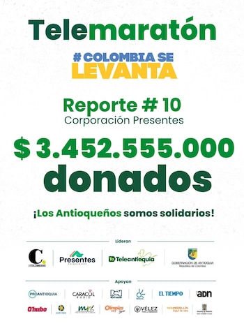 La Telemaratón ya generó un recaudo de $3.452 millones - crédito Prensa Gobernación de Antioquia