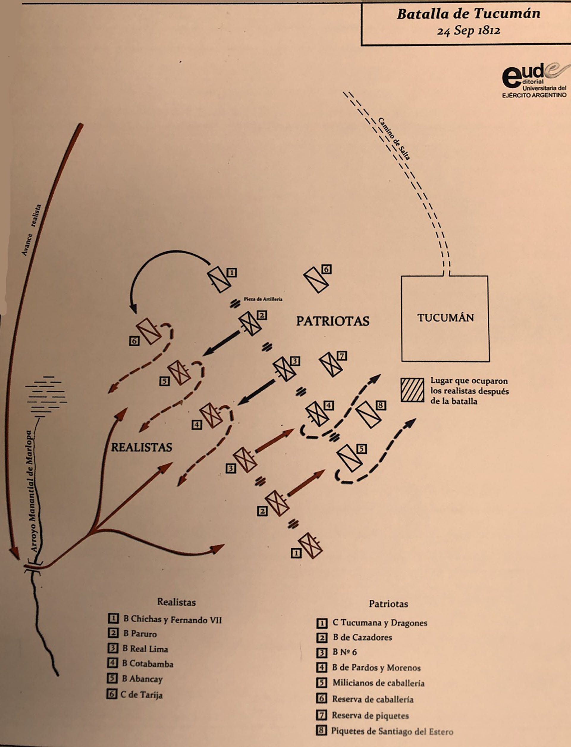 Croquis de la batalla librada el 24 de septiembre de 1812