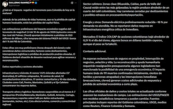 El sismo interrumpió operaciones en varios aeropuertos, golpeó al sector cafetero, redujo la demanda eléctrica cerca de 18% y presionó al Colcap y a los bonos en dólares - crédito @guirampar/X