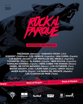 Esta es la segunda lista de invitados de artistas para Rock al Parque 2023 - crédito @rockalparquefes/X