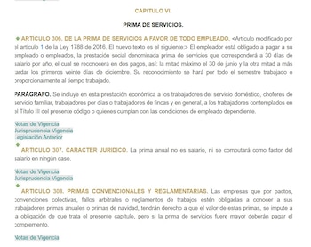El Código Sustantivo del Trabajo establece que la prima de servicios se debe pagar en diciembre y junio - crédito Código Sustantivo del Trabajo