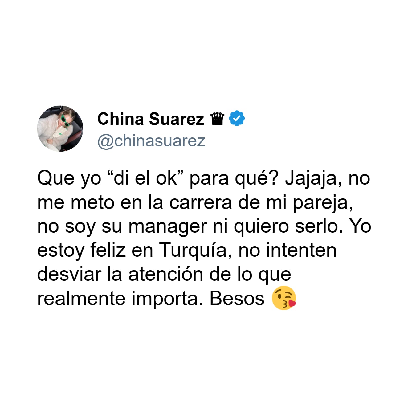 China Suárez remarcó que está feliz viviendo en Turquía y no promueve un regreso de Icardi a la Argentina