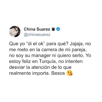 China Suárez remarcó que está