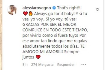 Alessia Rovegno responde a mensaje