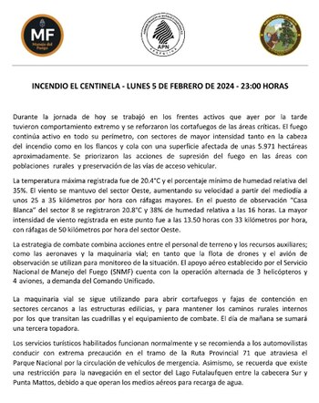 Comunicado oficial emitido por la