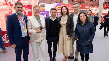 Axel Kicillof gira por España con Petro y Boric