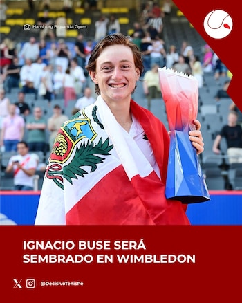 Ignacio Buse será sembrado en Wimbledon. Crédito: X DECISIVO - Tenis Perú.