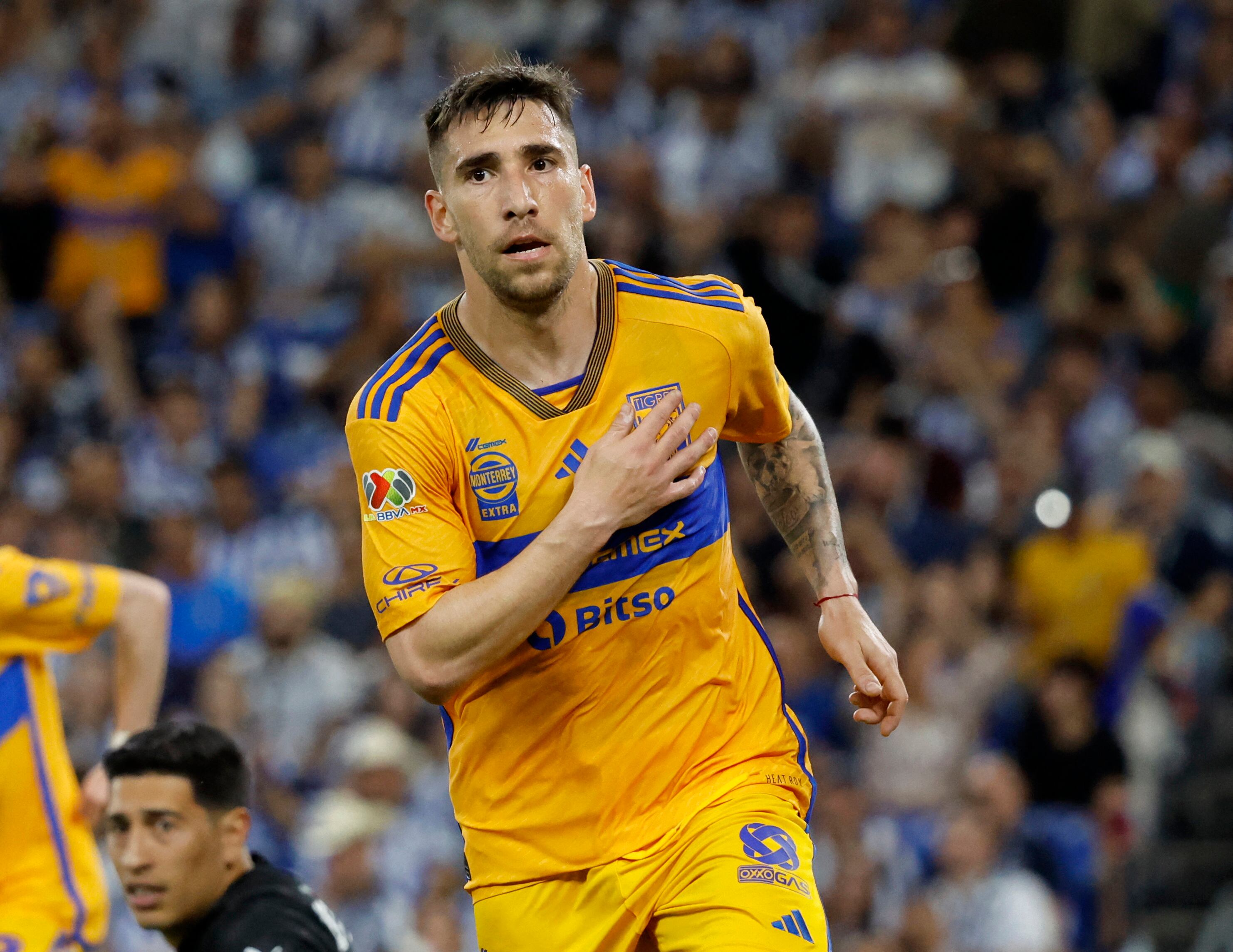 Soccer Football - Liga MX - Monterrey v Tigres UANL - Estadio BBVA, Monterrey, Mexico - April 13, 2024 Tigres UANL