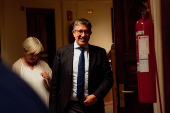 El portavoz del PSOE en el Congreso, Patxi López, a su llegada a una sesión plenaria en el Congreso. (Gabriel Luengas/Europa Press)