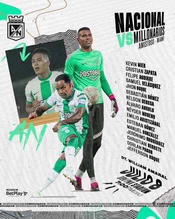 Convocados de Nacional en Miami