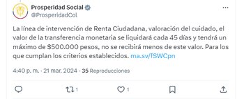 Los montos que girará Renta