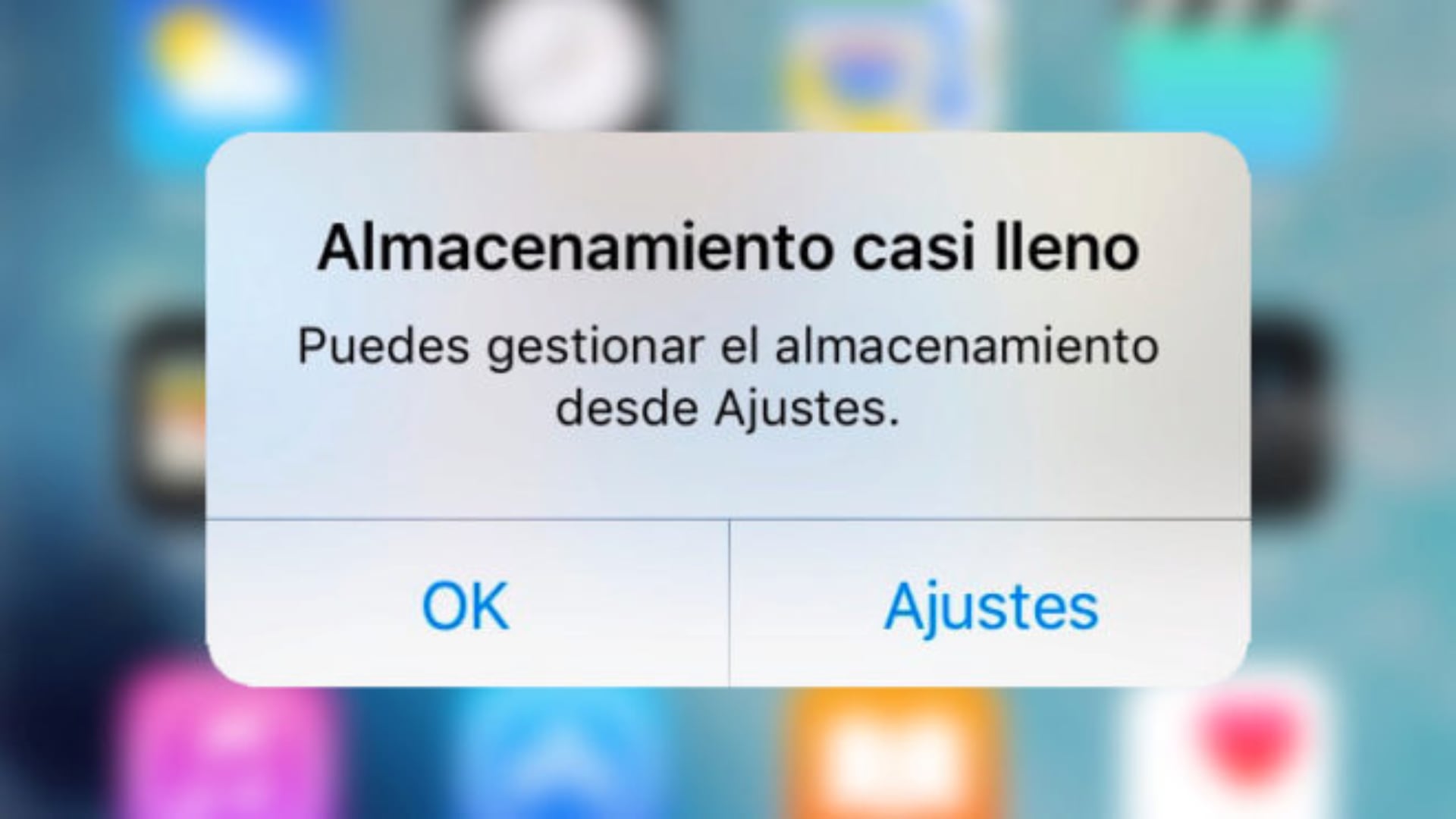 El aviso de almacenamiento casi lleno anticipa fallos de funcionamiento en el iPhone. (Foto: Apple)