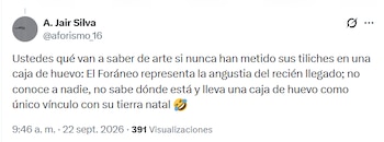 Captura de pantalla con un mensaje del usuario Gothic Kitty dirigido a la cuenta de la institución Carrillo Gil