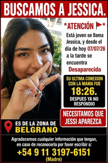 La familia pidió difusión para encontrar a la joven