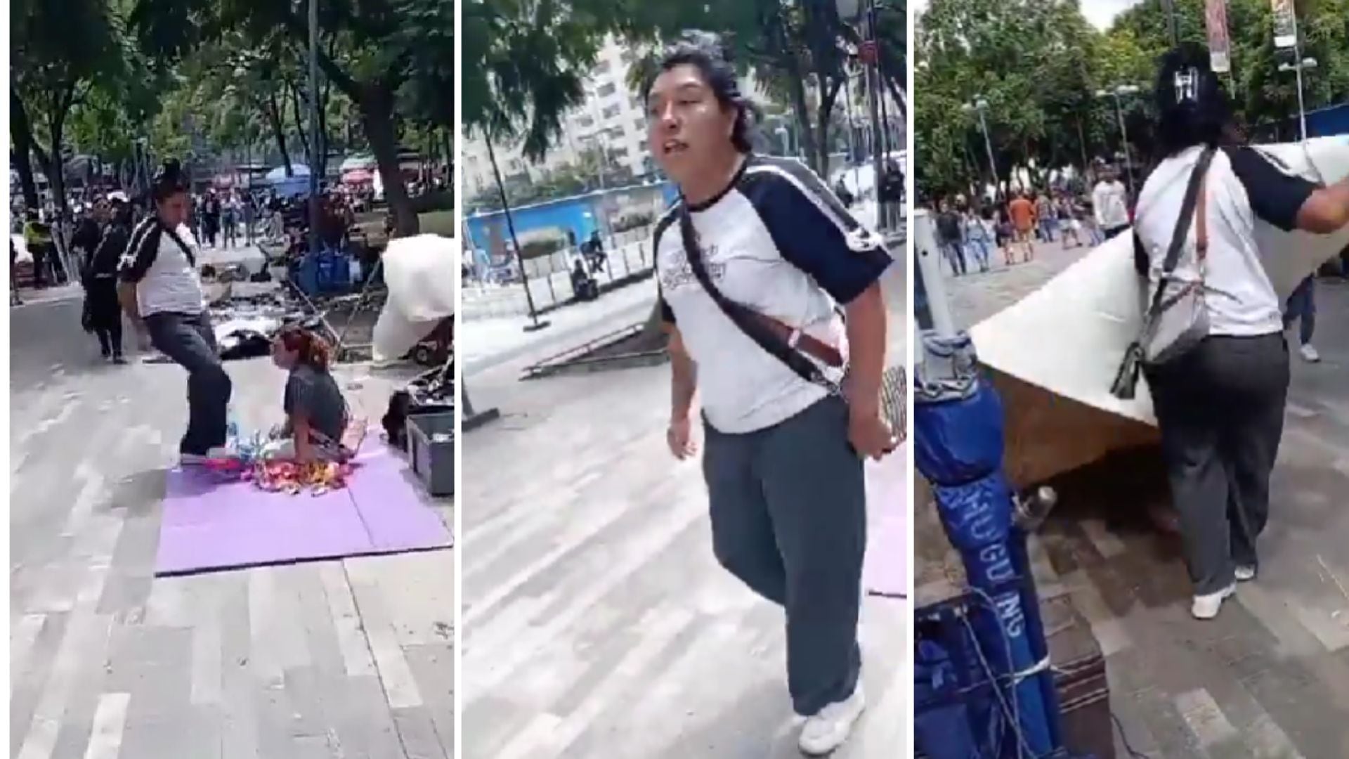 Comerciante agrede a otros en Alameda Central (especial)
